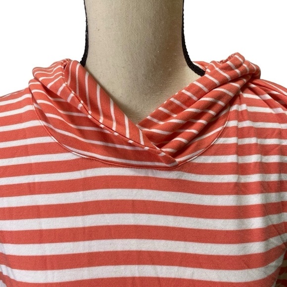 Lands’ End Striped Hooded Long Sleeve Shirt Sz Medium (10-12) - Picture 3 of 9